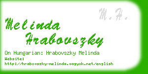 melinda hrabovszky business card